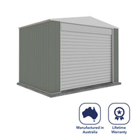 Thumbnail for Absco 3.00mW x 2.26mD x 2.30mH Bush Ranger Garage with Roller Shutter Door - Pale Eucalypt