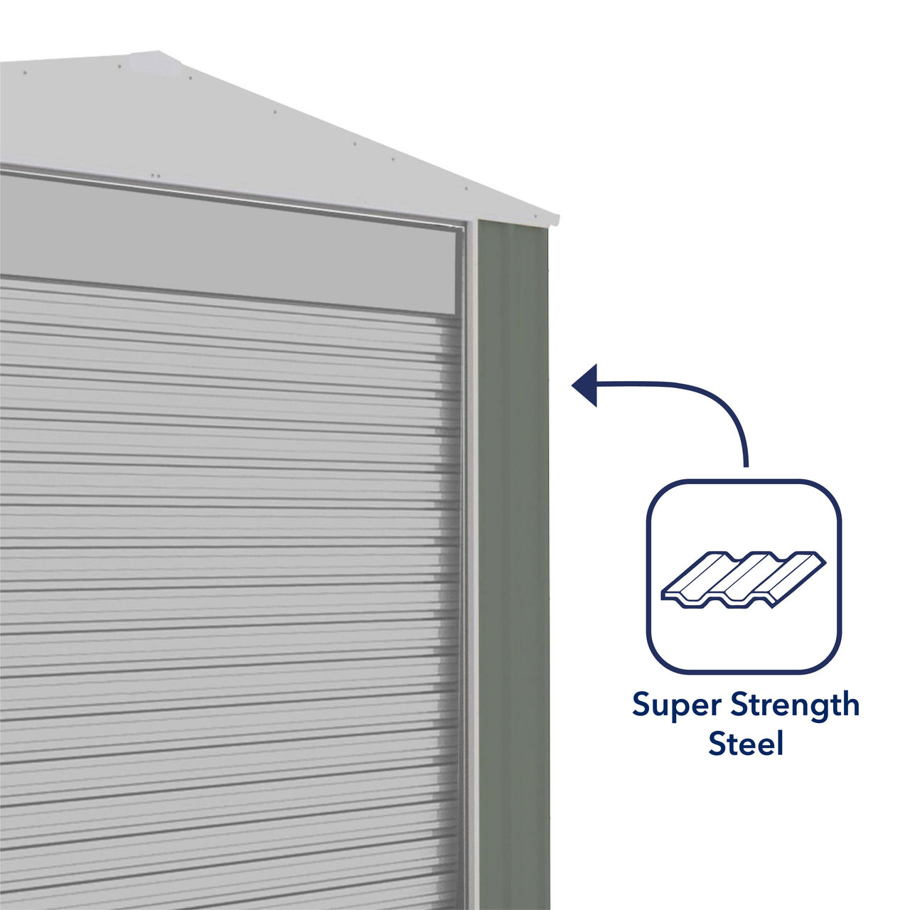 Absco 3.00mW x 2.26mD x 2.30mH Bush Ranger Garage with Roller Shutter Door - Pale Eucalypt - Shed City