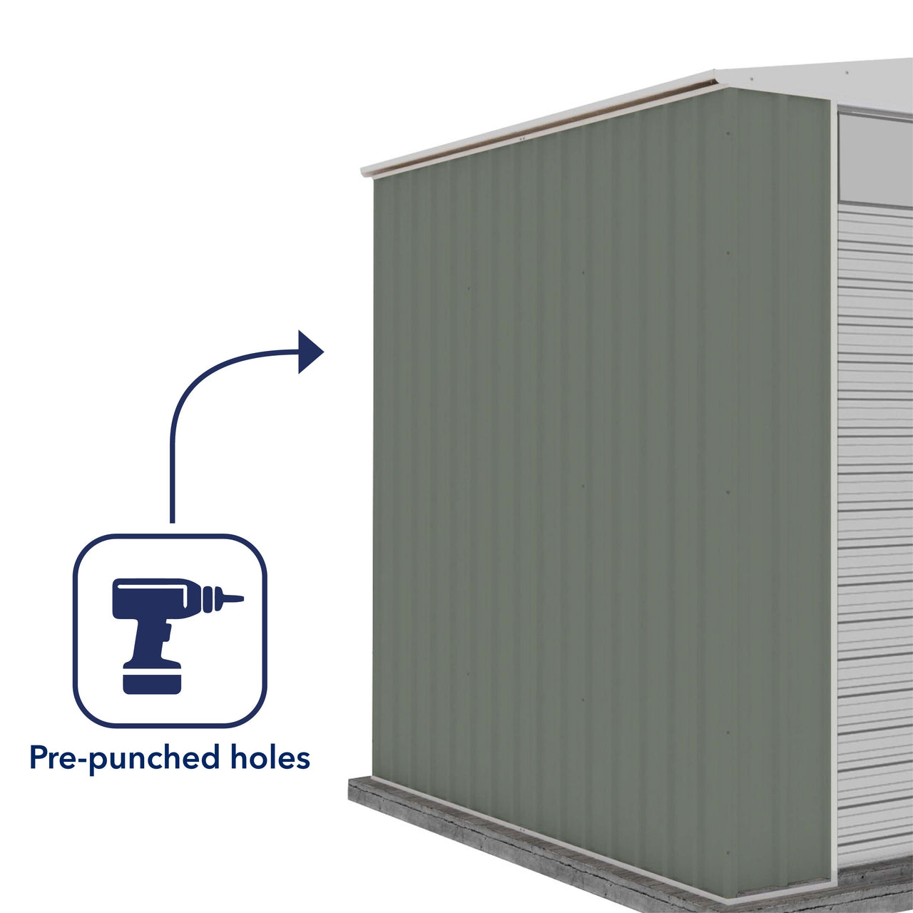 Absco 3.00mW x 2.26mD x 2.30mH Bush Ranger Garage with Roller Shutter Door - Pale Eucalypt