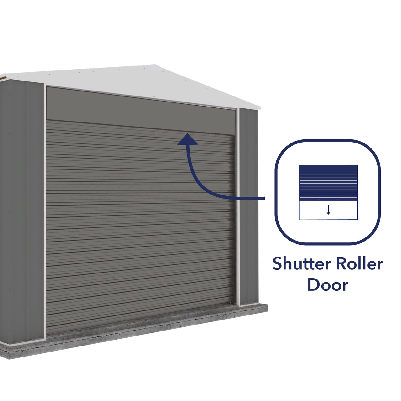 Absco 3.00mW x 2.26mD x 2.30mH Bush Ranger Garage with Roller Shutter Door - Woodland Grey