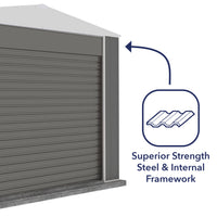 Thumbnail for Absco 3.00mW x 2.26mD x 2.30mH Bush Ranger Garage with Roller Shutter Door - Woodland Grey - Shed City