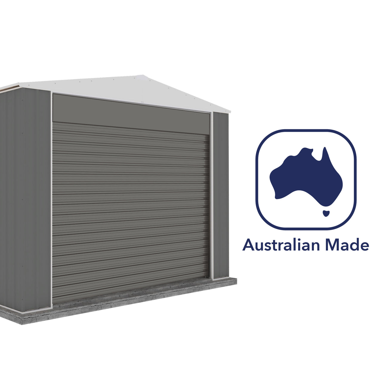 Absco 3.00mW x 2.26mD x 2.30mH Bush Ranger Garage with Roller Shutter Door - Woodland Grey - Shed City