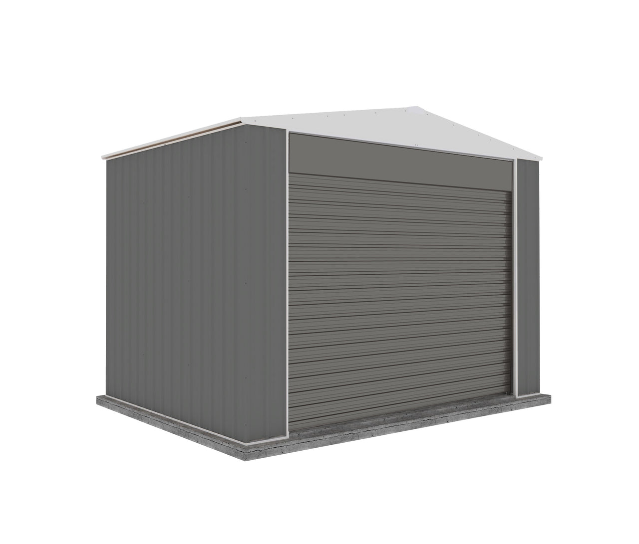 Absco 3.00mW x 2.26mD x 2.30mH Bush Ranger Garage with Roller Shutter Door - Woodland Grey - Shed City