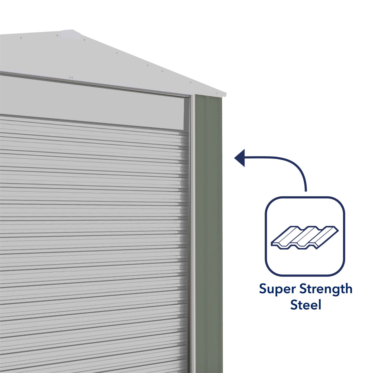 Absco 3.00mW x 3.00mD x 2.30mH Bush Ranger Garage with Roller Shutter Door - Pale Eucalypt - Shed City