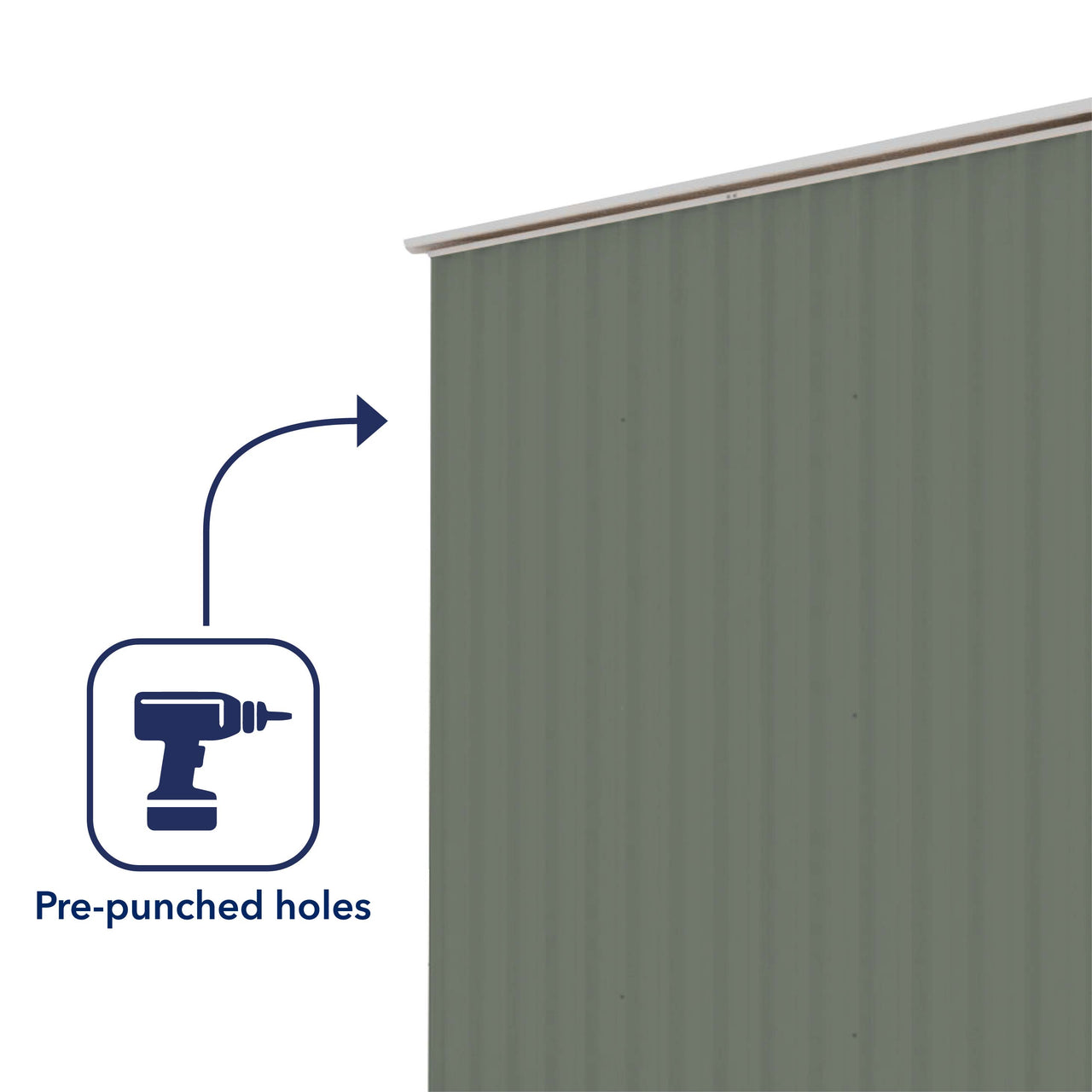 Absco 3.00mW x 3.00mD x 2.30mH Bush Ranger Garage with Roller Shutter Door - Pale Eucalypt - Shed City