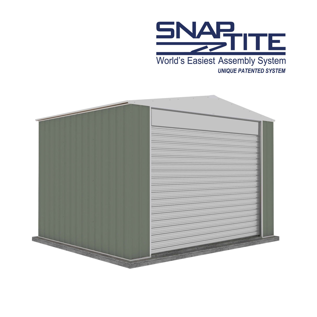 Absco 3.00mW x 3.00mD x 2.30mH Bush Ranger Garage with Roller Shutter Door - Pale Eucalypt