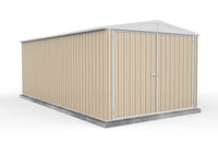 Thumbnail for Absco 3.00mW x 5.96mD x 2.30mH Double Door Highlander Garden Shed - Classic Cream