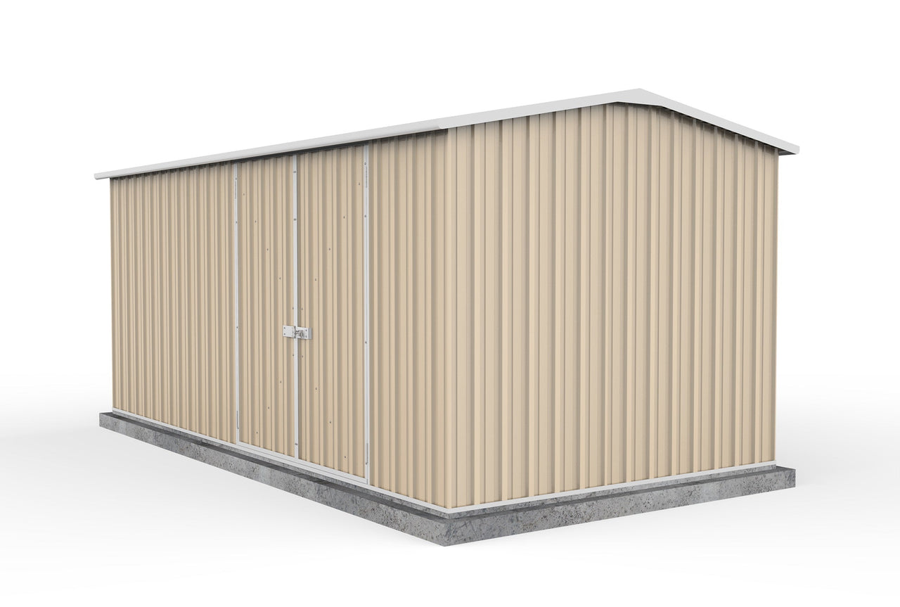 Absco 4.48mW x 2.26mD x 2.00mH Double Door Workshop Shed - Classic Cream - Shed City