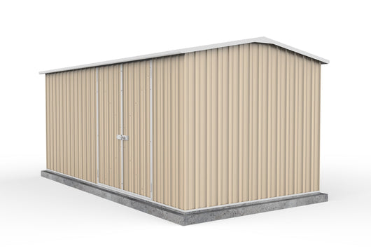Absco 4.48mW x 2.26mD x 2.00mH Double Door Workshop Shed - Classic Cream