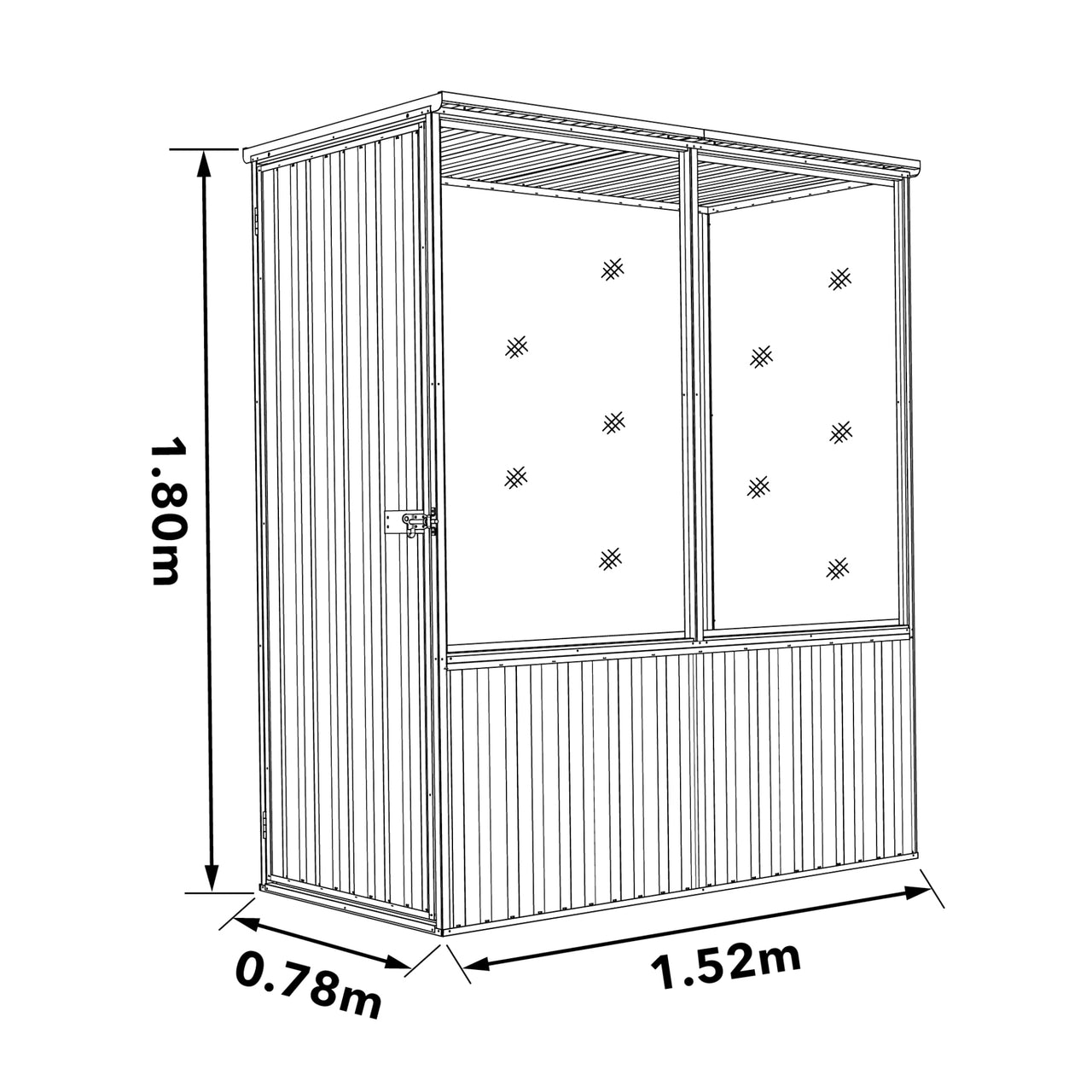 Absco Chicken Coop 1.52mW x 0.78mD x 1.80mH Zincalume