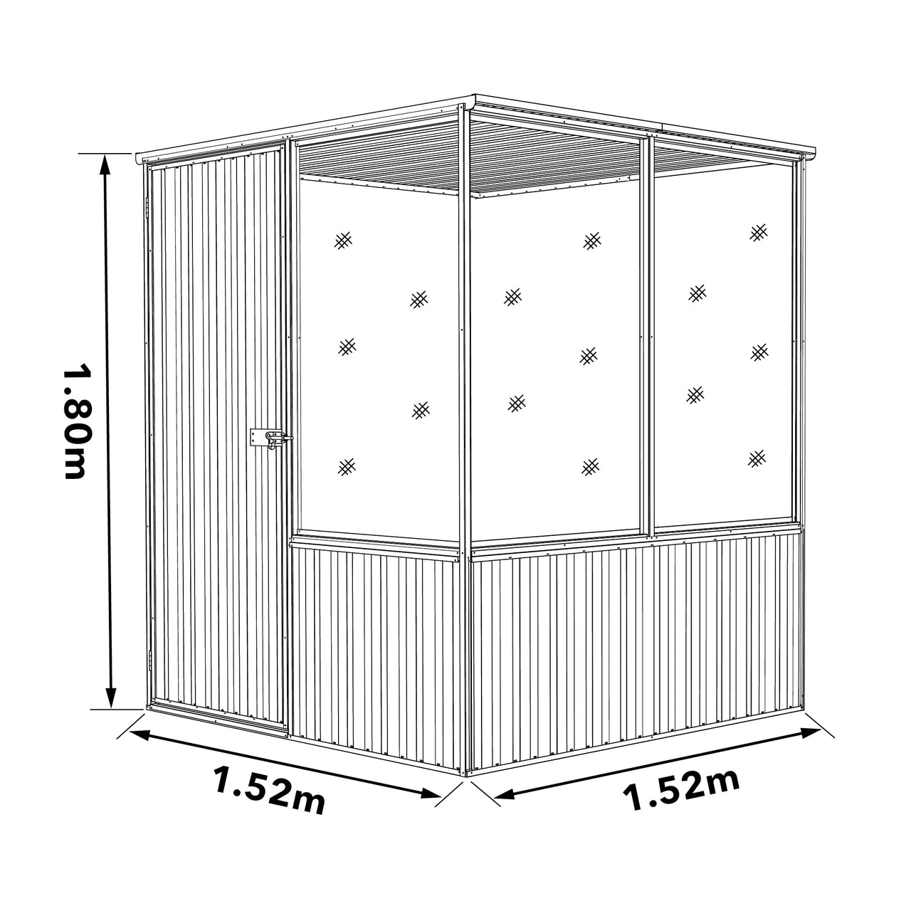 Absco Chicken Coop 1.52mW x 1.52mD x 1.80mH Zincalume