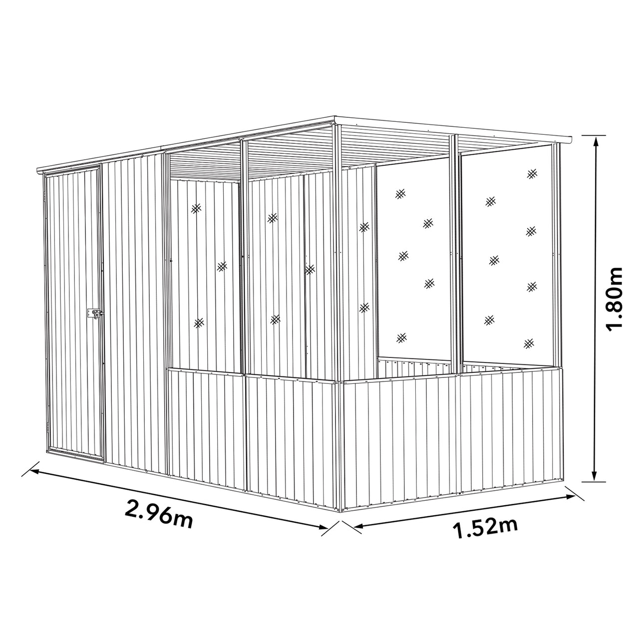 Absco Chicken Coop 1.52mW x 2.96mD x 1.80mH - Shed City