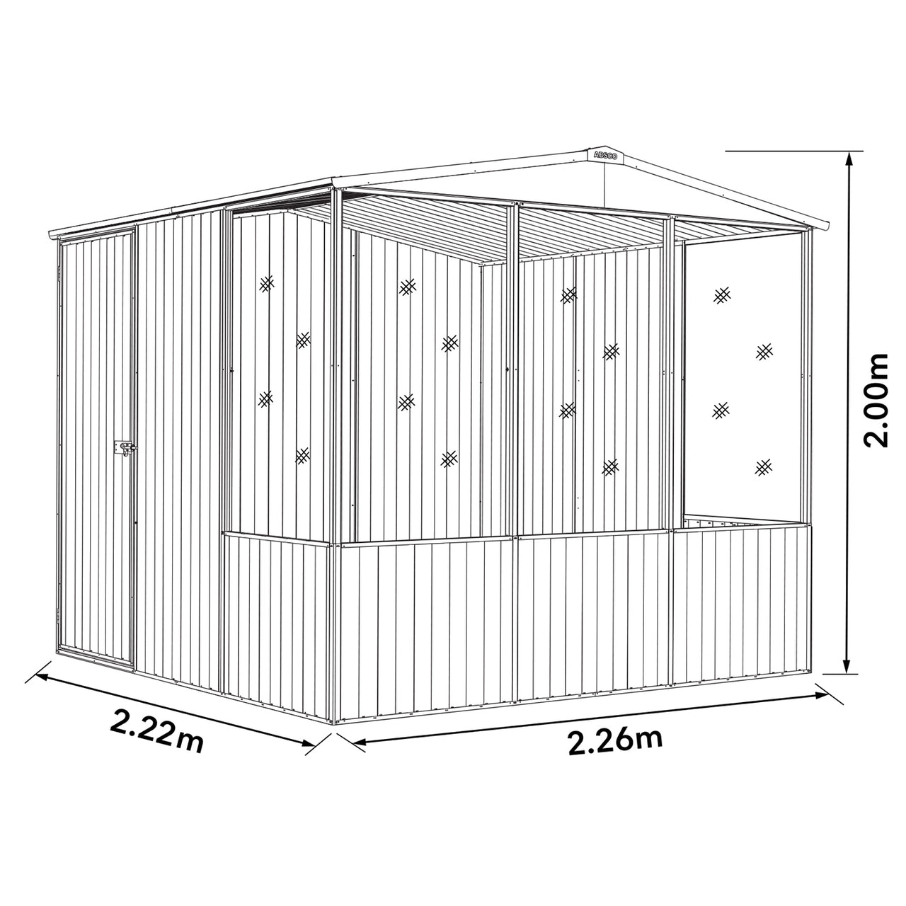 Absco Chicken Coop 2.26mW x 2.22mD x 2.00mH