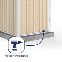 Thumbnail for Absco 0.78mW x 0.78mD x 1.80mH Ezi Storage Garden Shed - Classic Cream - Shed City