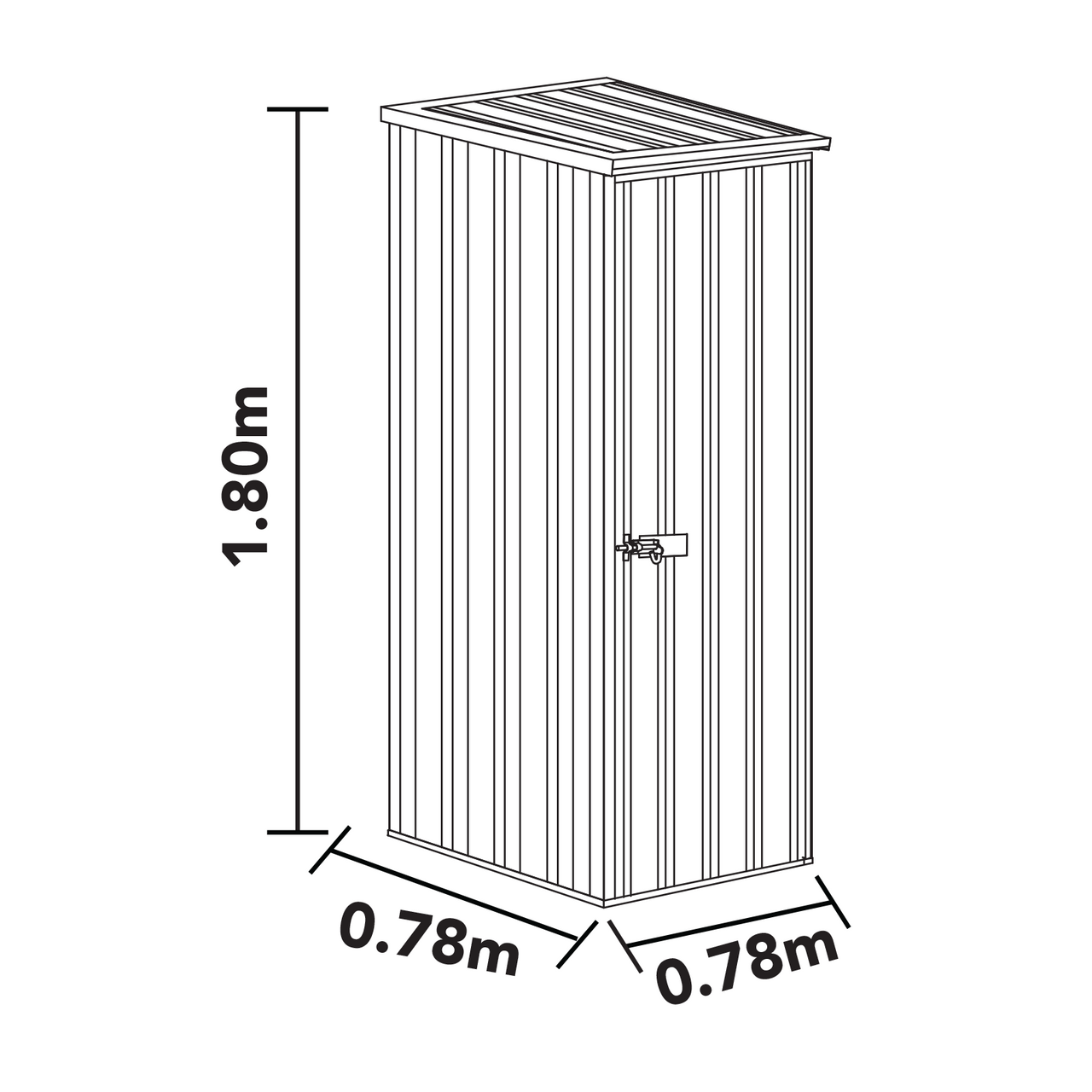 Absco 0.78mW x 0.78mD x 1.80mH Ezi Storage Garden Shed - Classic Cream