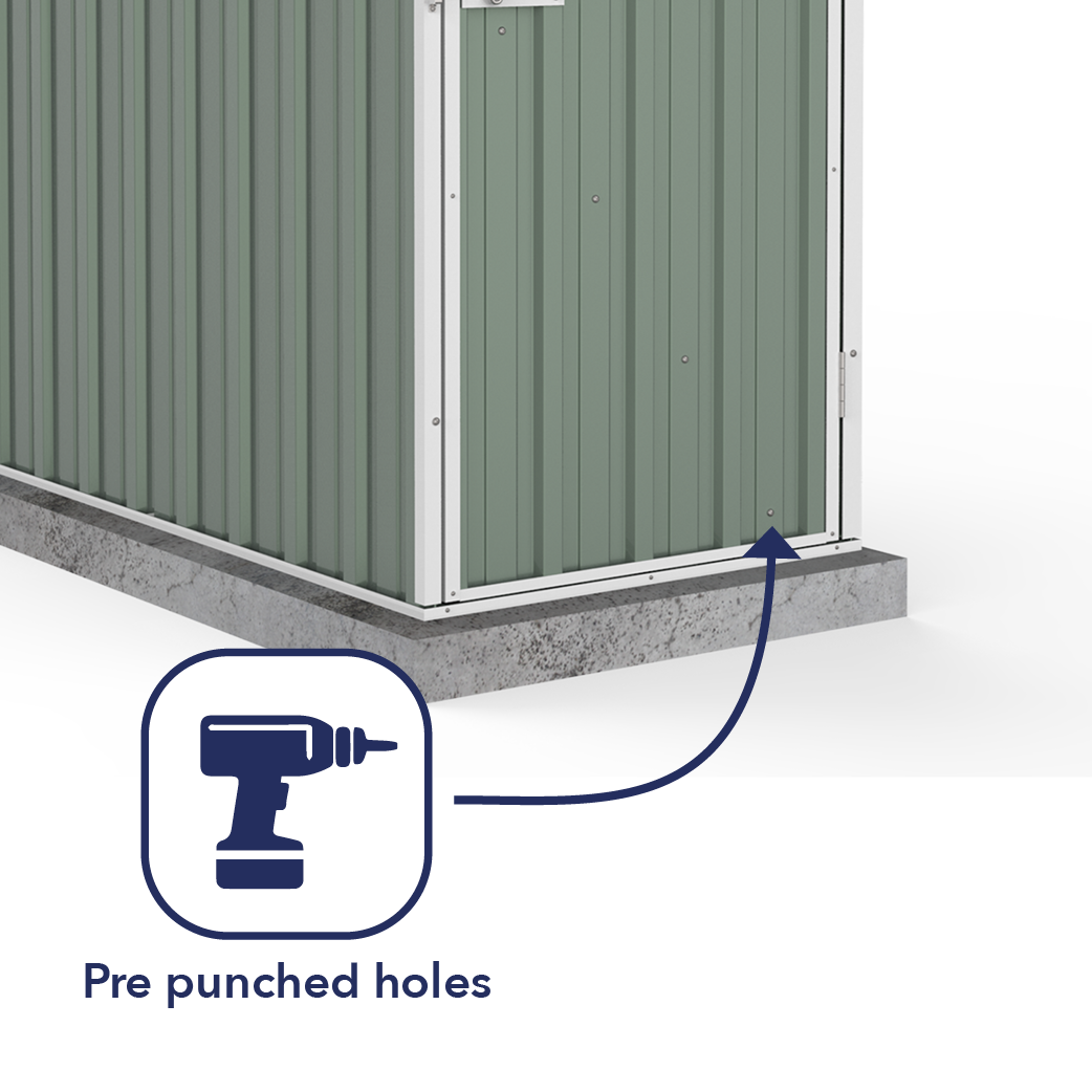 Absco 0.78mW x 1.52mD x 1.80mH Ezi Storage Garden Shed - Pale Eucalypt