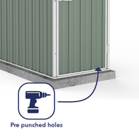 Thumbnail for Absco 0.78mW x 1.52mD x 1.80mH Ezi Storage Garden Shed - Pale Eucalypt