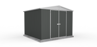 Thumbnail for Absco 3.00mW x 2.92mD x 2.30mH Double Door Highlander Garden Shed - Woodland Grey