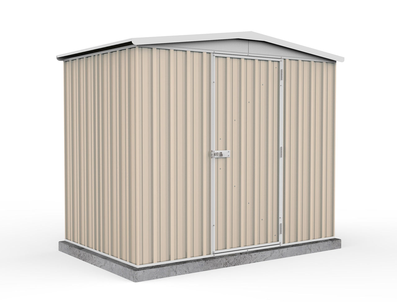 Absco 2.26mW x 1.44mD x 2.00mH Regent Single Door Garden Shed - Classic Cream