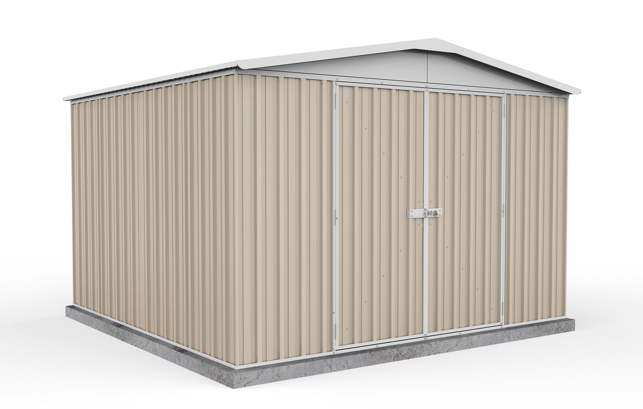 Absco 3.00mW x 2.92mD x 2.06mH Regent Double Door Garden Shed - Classic Cream