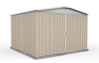 Thumbnail for Absco 3.00mW x 2.92mD x 2.06mH Regent Double Door Garden Shed - Classic Cream