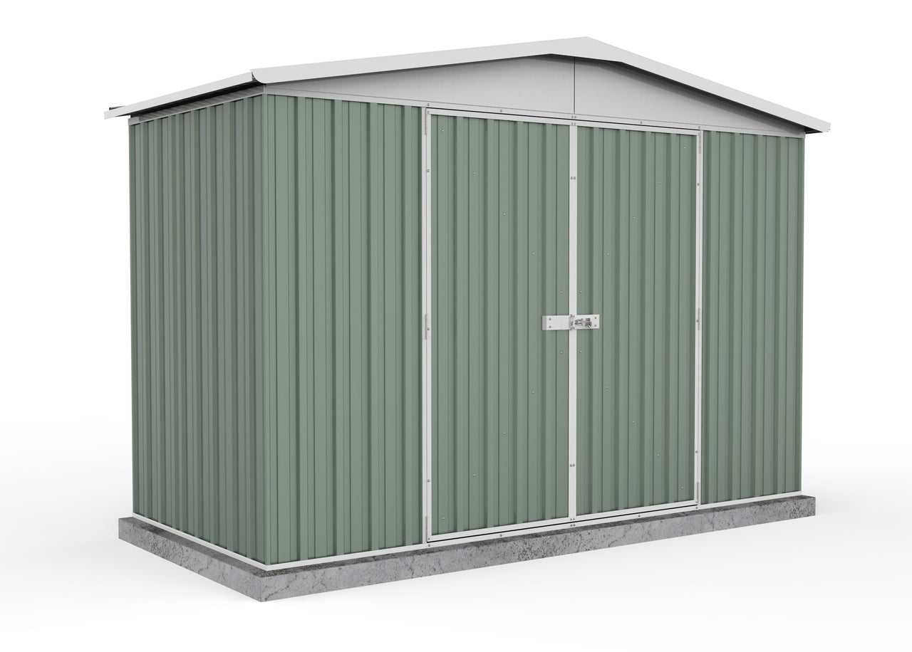 Absco 3.00mW x 1.44mD x 2.06mH Regent Double Door Garden Shed - Pale Eucalypt