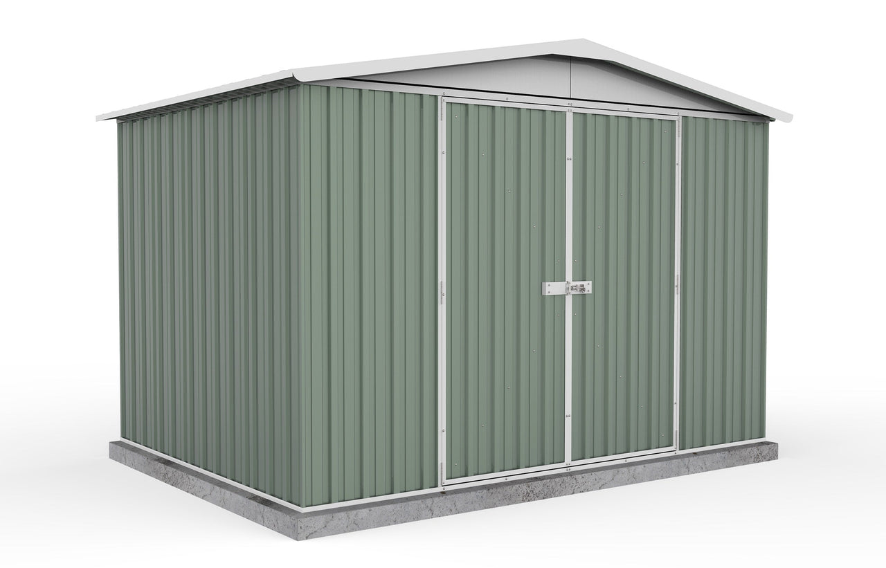 Absco 3.00mW x 2.18mD x 2.06mH Regent Double Door Garden Shed - Pale Eucalypt