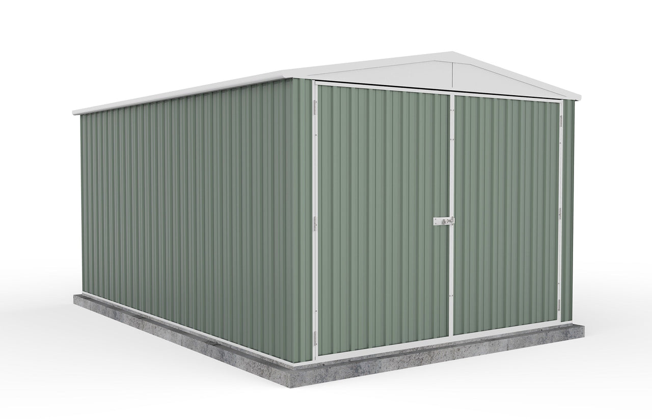 Absco 3.00mW x 4.48mD x 2.30mH Double Door Highlander Garden Shed - Pale Eucalypt