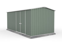 Thumbnail for Absco 4.48mW x 2.26mD x 2.00mH Double Door Workshop Shed - Pale Eucalypt - Shed City