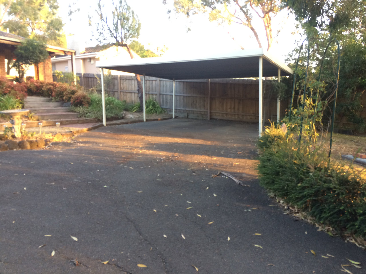 Carport Skillion Roof  12mW (6m+6m) x 6m deep x 2.5mH