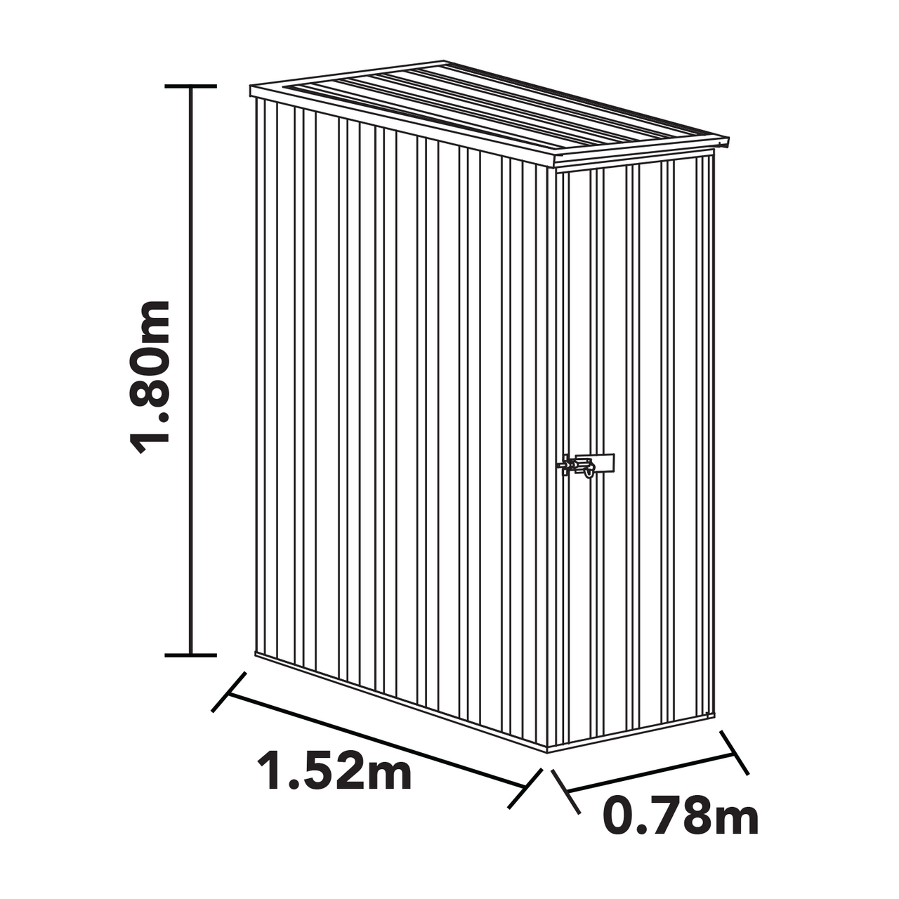 Absco 0.78mW x 1.52mD x 1.80mH Ezi Storage Garden Shed - Pale Eucalypt