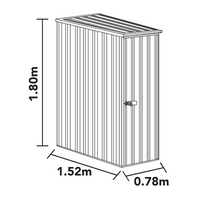 Thumbnail for Absco 0.78mW x 1.52mD x 1.80mH Ezi Storage Garden Shed - Pale Eucalypt