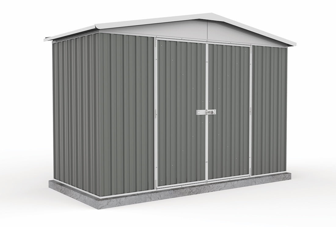 Absco 3.00mW x 1.44mD x 2.06mH Regent Double Door Garden Shed - Woodland Grey