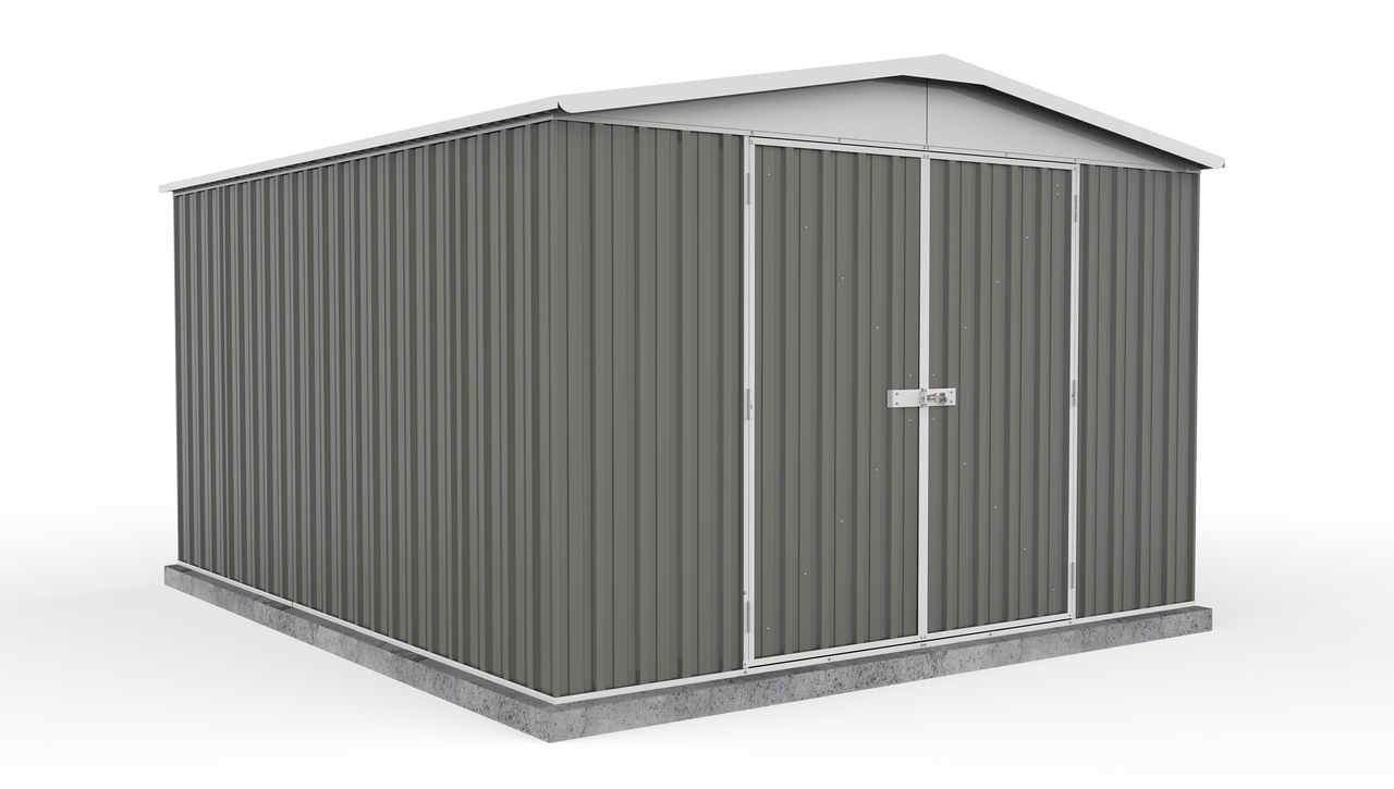 Absco 3.00mW x 3.66mD x 2.06mH Regent Double Door Garden Shed - Woodland Grey