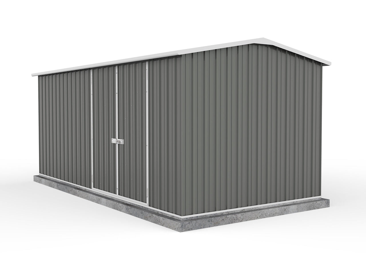 Absco 4.48mW x 2.26mD x 2.00mH Double Door Workshop Shed - Woodland Grey - Shed City