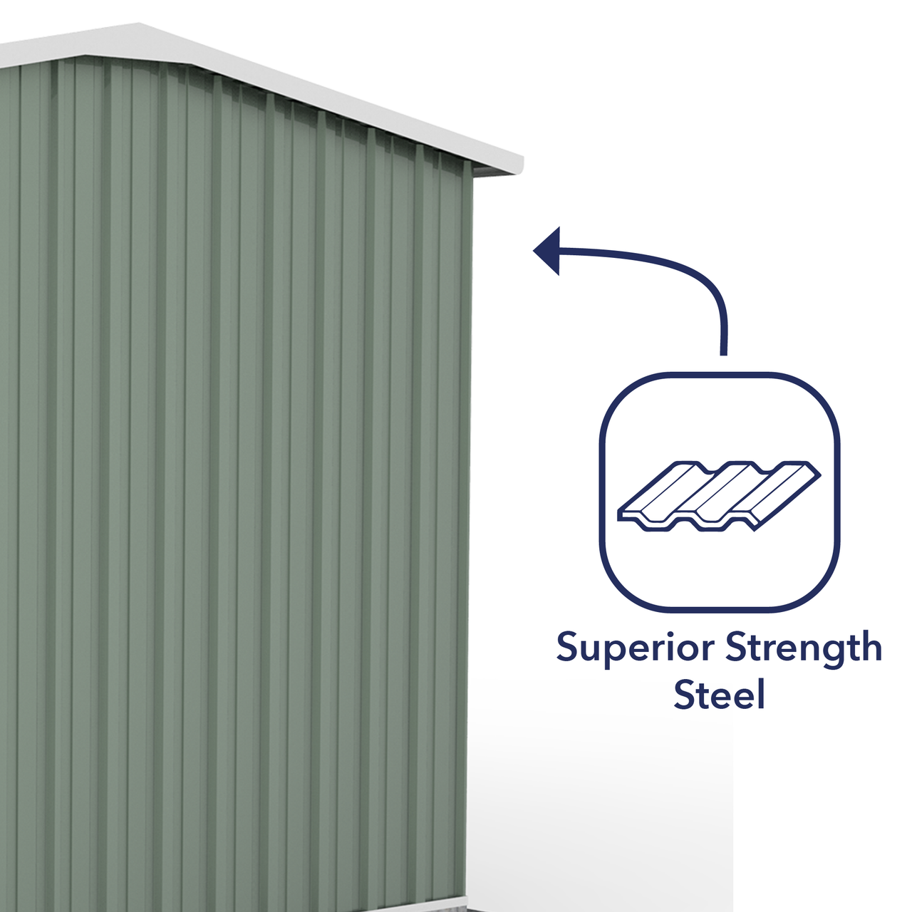 Absco 4.48mW x 3.00mD x 2.06mH Double Door Workshop Shed - Pale Eucalypt