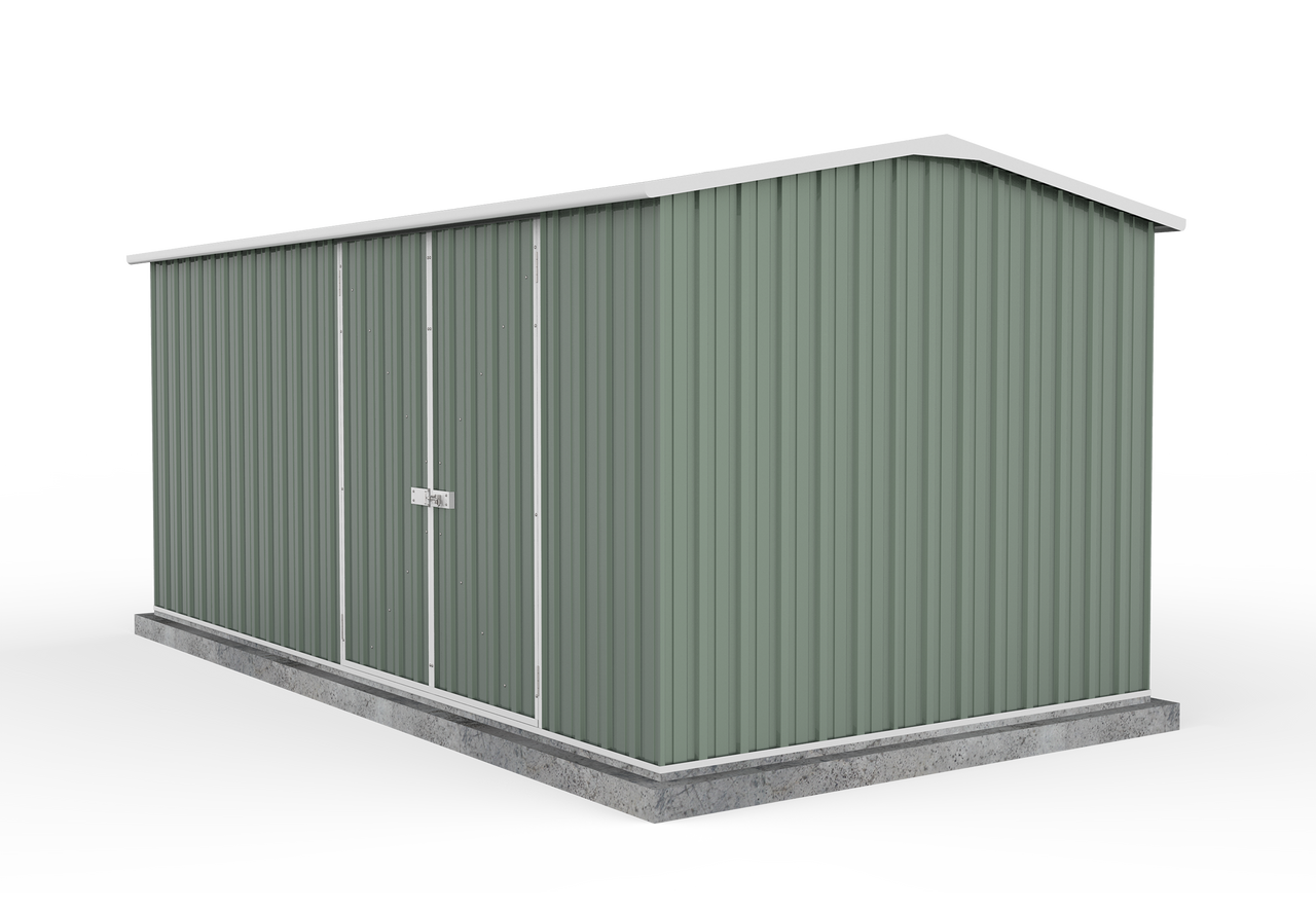 Absco 4.48mW x 3.00mD x 2.06mH Double Door Workshop Shed - Pale Eucalypt