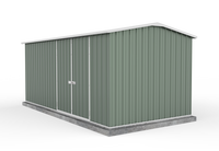 Thumbnail for Absco 4.48mW x 3.00mD x 2.06mH Double Door Workshop Shed - Pale Eucalypt