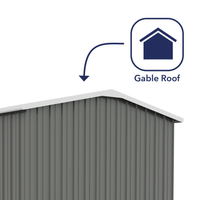 Thumbnail for Absco 4.48mW x 3.00mD x 2.06mH Double Door Workshop Shed - Woodland Grey