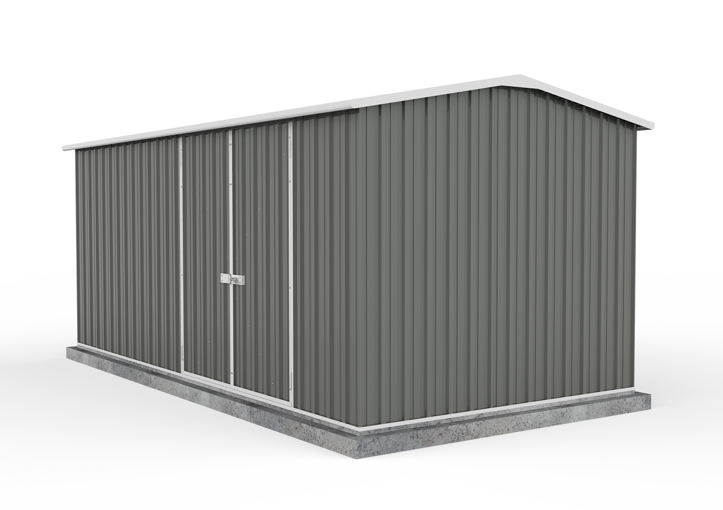 Absco 4.48mW x 3.00mD x 2.06mH Double Door Workshop Shed - Woodland Grey
