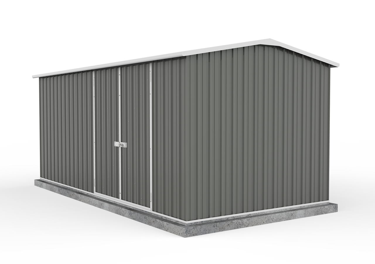 Absco 4.48mW x 3.00mD x 2.06mH Double Door Workshop Shed - Woodland Grey - Shed City