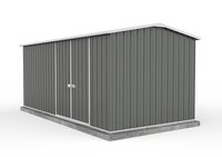 Thumbnail for Absco 4.48mW x 3.00mD x 2.06mH Double Door Workshop Shed - Woodland Grey