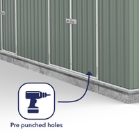 Thumbnail for Absco 5.96mW x 3.00mD x 2.06mH Three Door Workshop Shed - Pale Eucalypt - Shed City