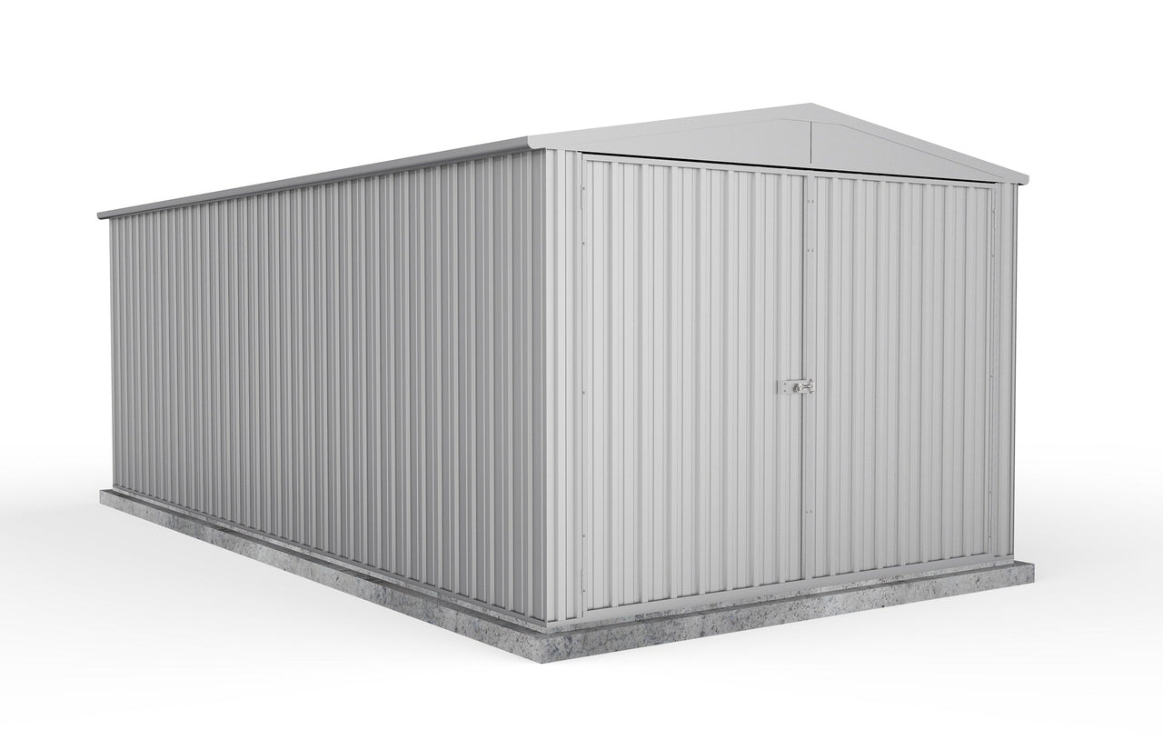 Absco 3.00mW x 5.96mD x 2.30mH Double Door Highlander Garden Shed - Zincalume