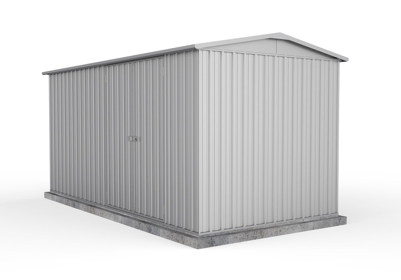 Absco 4.48mW x 2.26mD x 2.30mH Double Door Highlander Garden Shed - Zincal